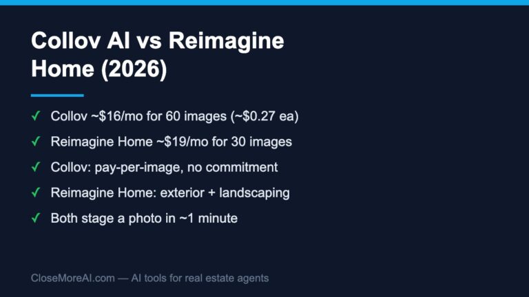 Collov AI vs Reimagine Home comparison of AI virtual staging tools 2026