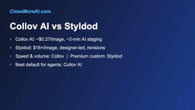 Collov AI vs Styldod comparison chart for real estate virtual staging
